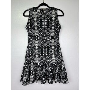 Hedonia ASOS Drop Waist Mini Dress Size 12 UK 8 US NWT Abstract Black‎ White